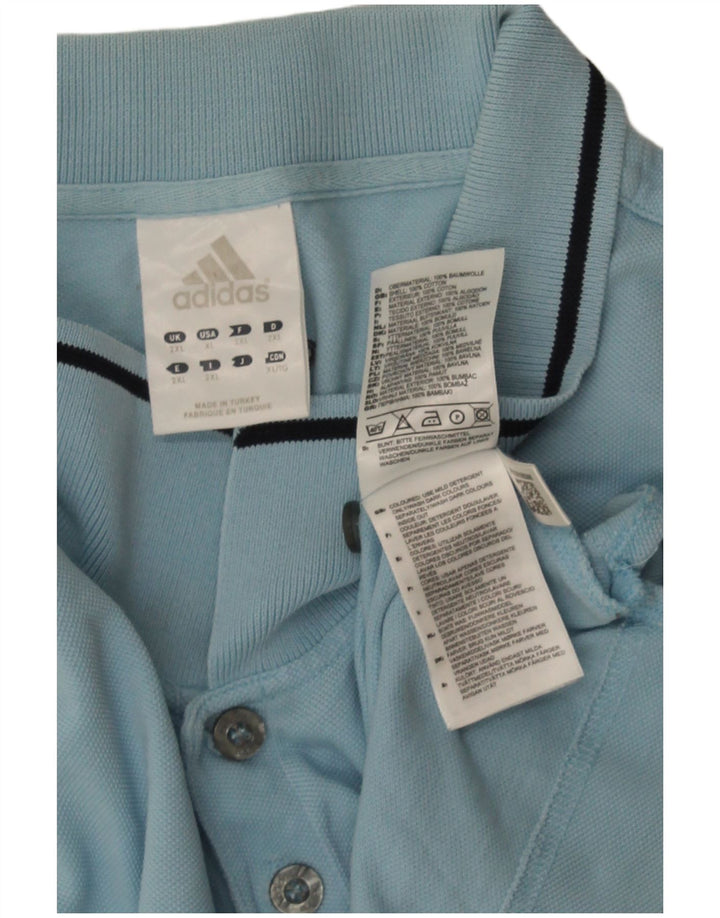 Мужская рубашка-поло Adidas 2XL, синяя, хлопок