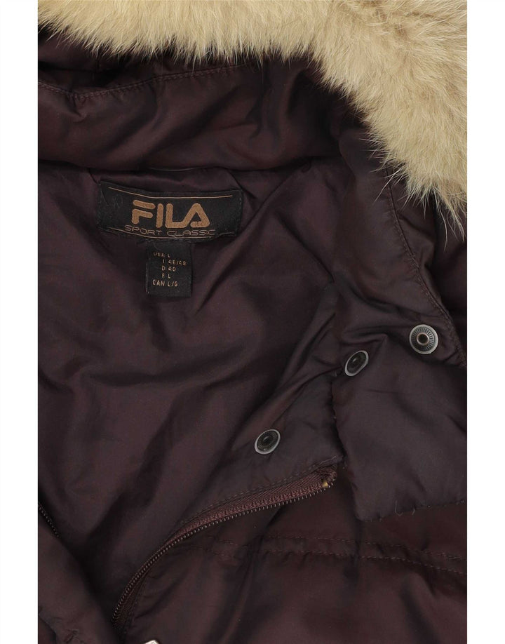 Fila Женская стеганая куртка с капюшоном IT 46/48 Большой Коричневый Полиамид