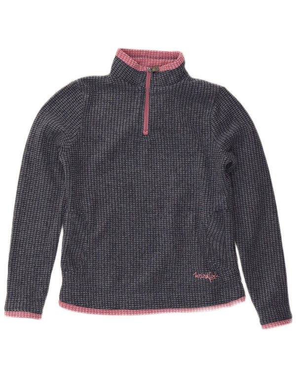 Женский флисовый джемпер WEIRD FISH с воротником на молнии, размер UK 8, маленький, темно-синий, полиэстер