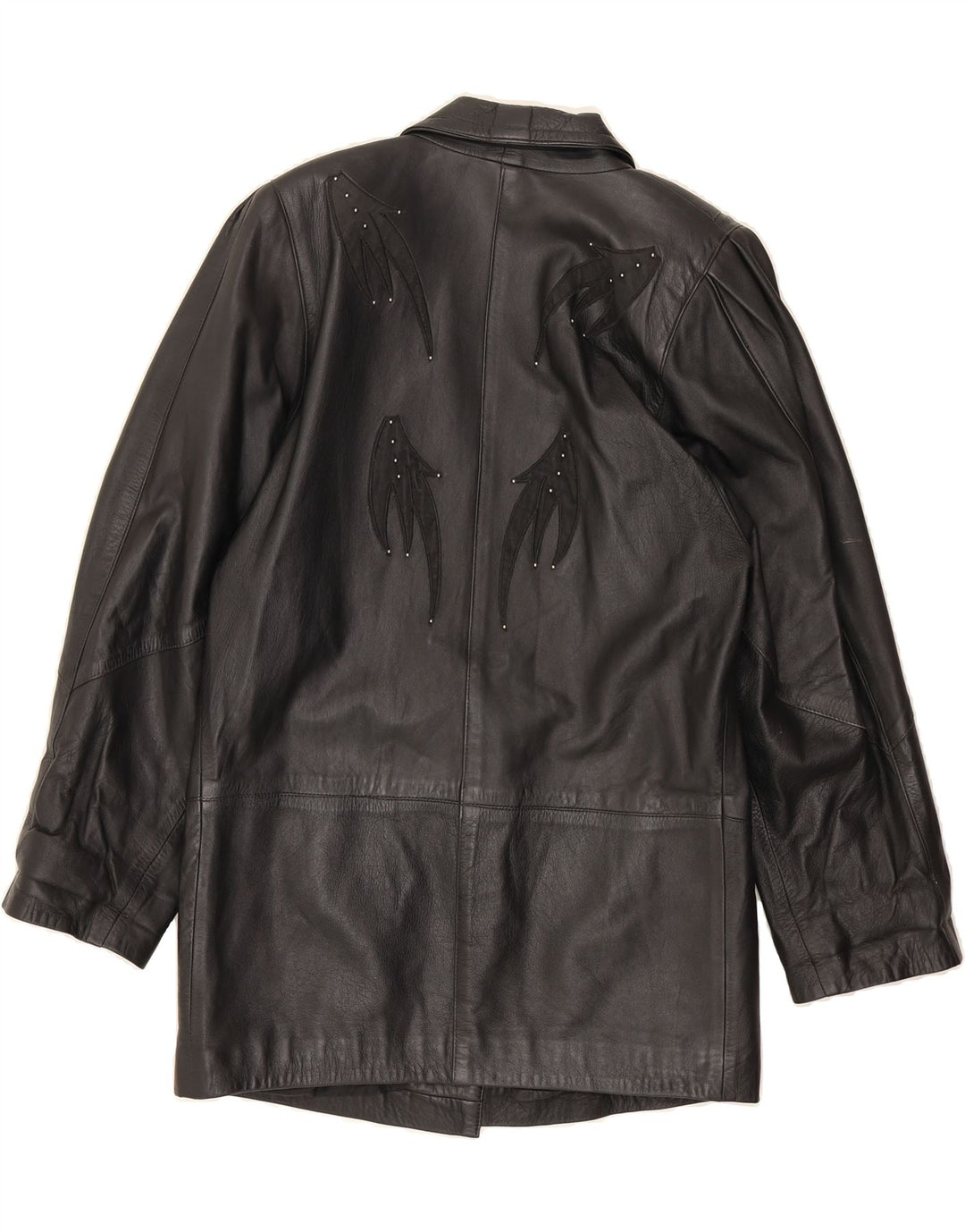 VINTAGE Womens Leather Coat EU 36 Small Black Leather Vintage Vintage and Second-Hand Vintage from Messina Hembry 
