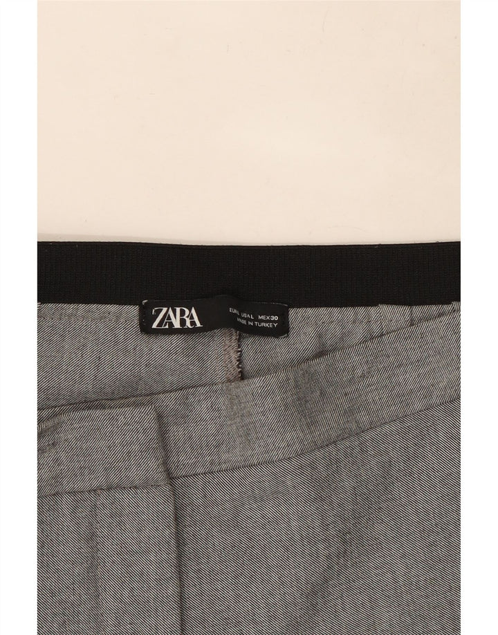 Женские прямые костюмные брюки Zara большие W32 L28 серые