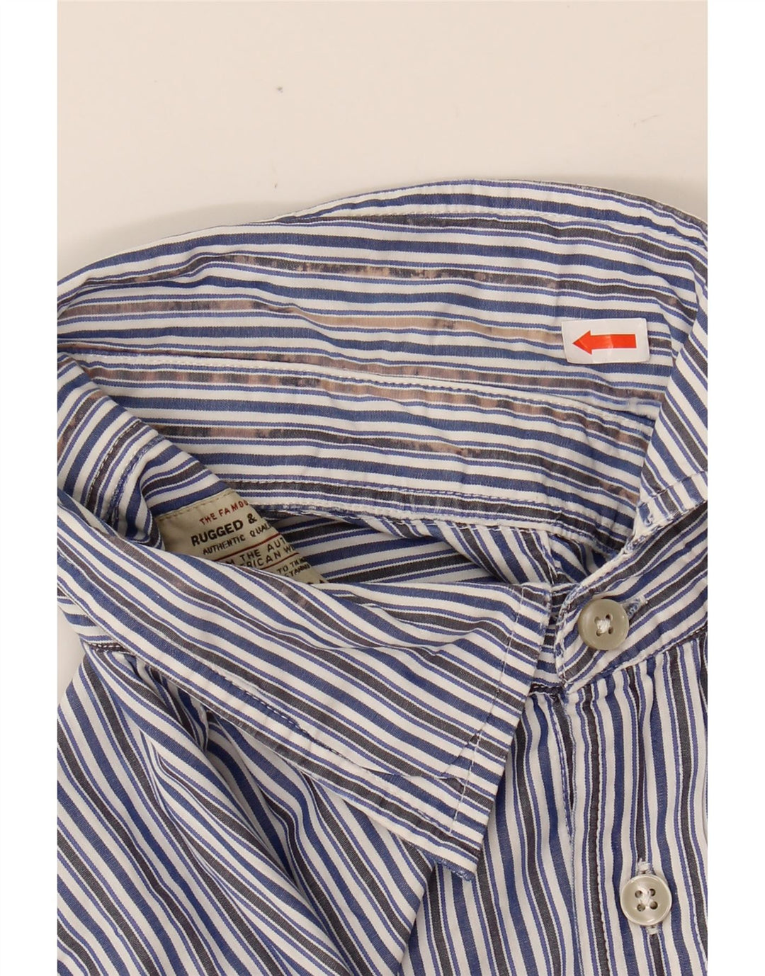 MARLBORO CLASSICS Mens Rugged & Refined Shirt Medium Blue Striped Cotton