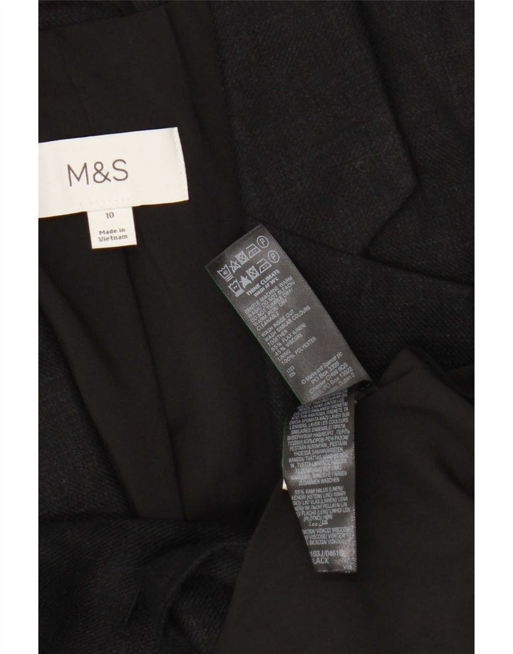 Женский пиджак на 1 пуговице Marks & Spencer, Великобритания, 10, маленький, черный льняной пиджак