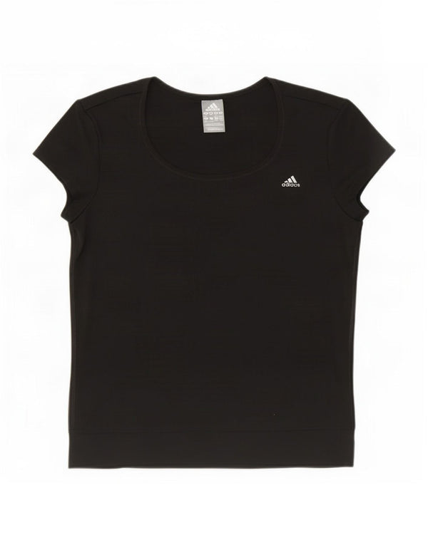 Женская футболка Adidas Climalite Top UK 12/14, средний черный полиэстер