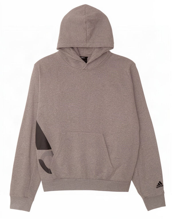 Мужской джемпер с капюшоном Adidas с рисунком, большой серый хлопок с крапинками