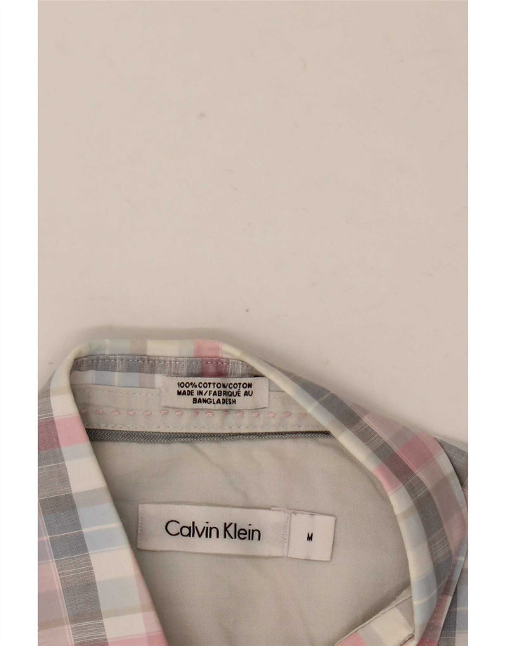 Мужская рубашка с коротким рукавом Calvin Klein, средний цвет, хлопок в клетку