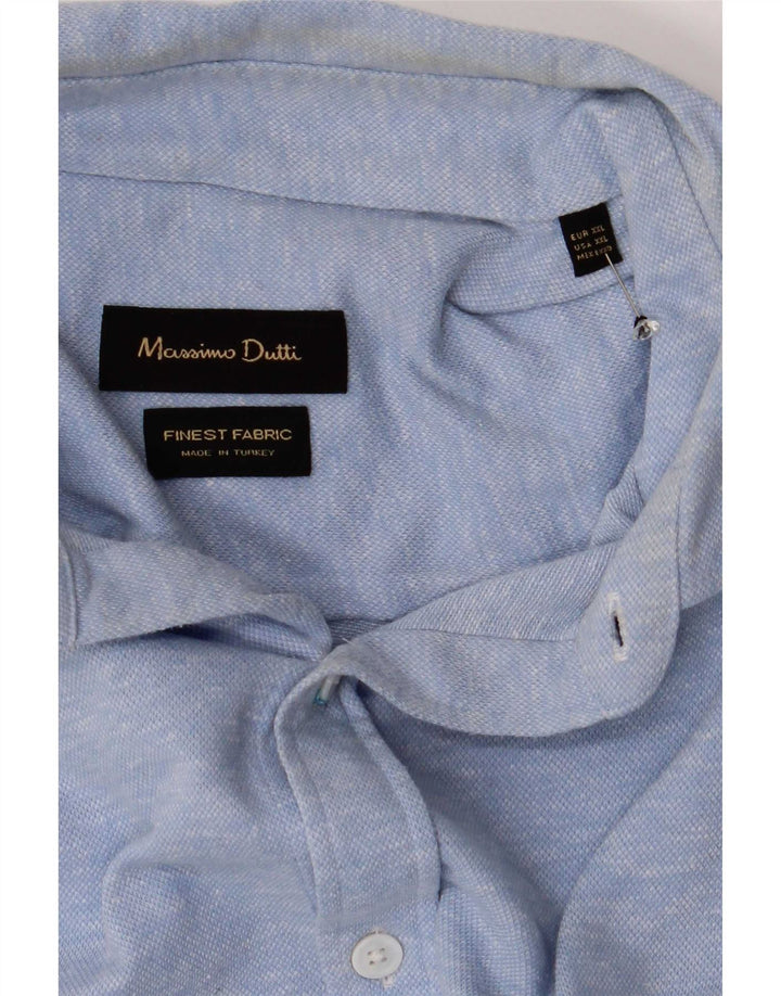 Мужская рубашка Massimo Dutti 2XL, синяя, хлопок