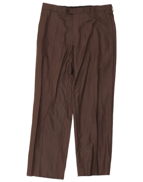 Мужские прямые костюмные брюки Massimo Dutti EU 42, большие W32 L28, коричневые