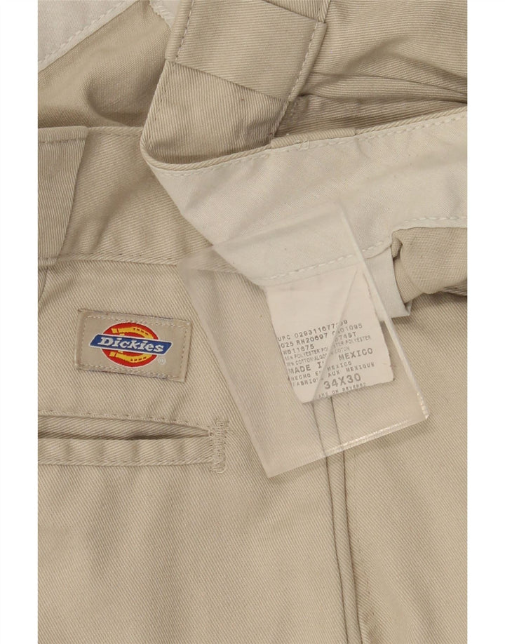 DICKIES Мужские прямые брюки чинос W34 L30 бежевого цвета из полиэстера