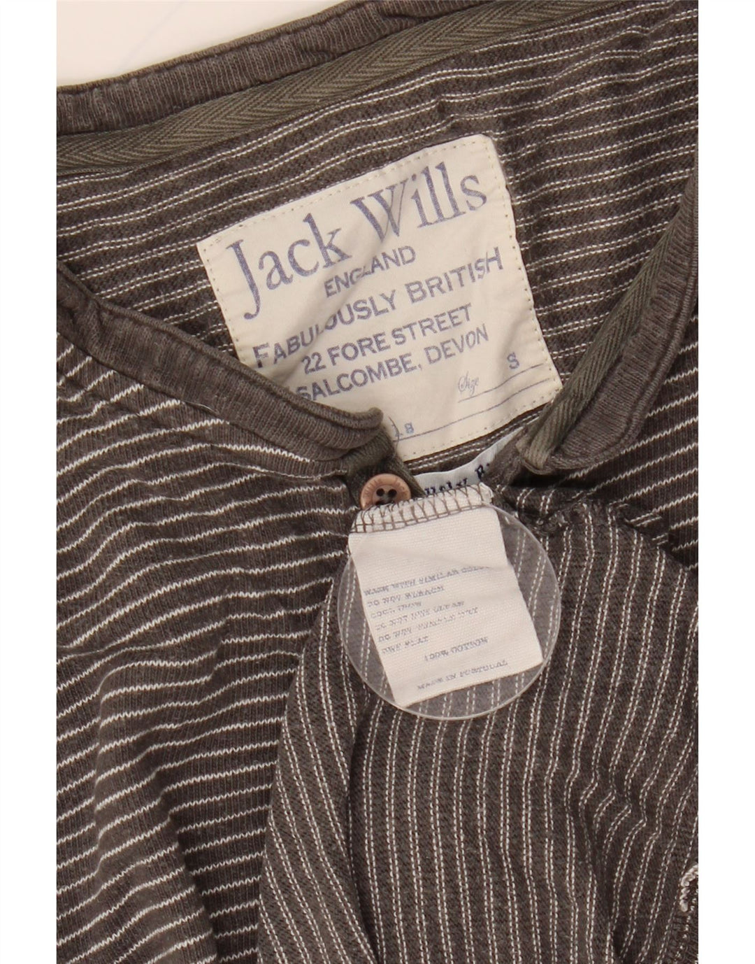 Мужской топ JACK WILLS с длинным рукавом, маленький серый в тонкую полоску, хлопок