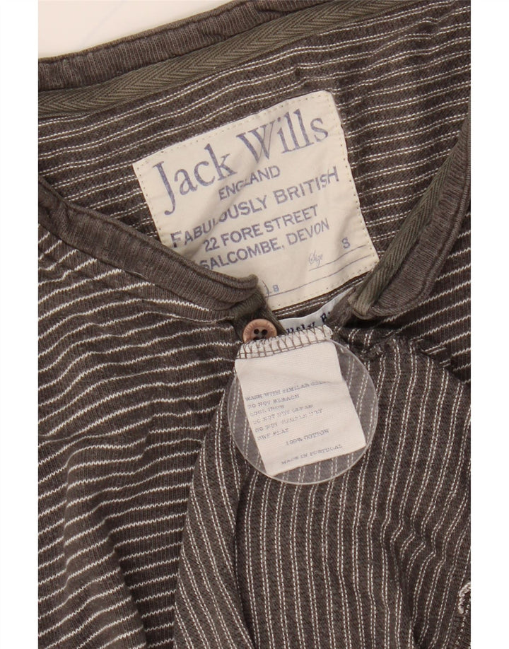 Мужской топ JACK WILLS с длинным рукавом, маленький серый в тонкую полоску, хлопок