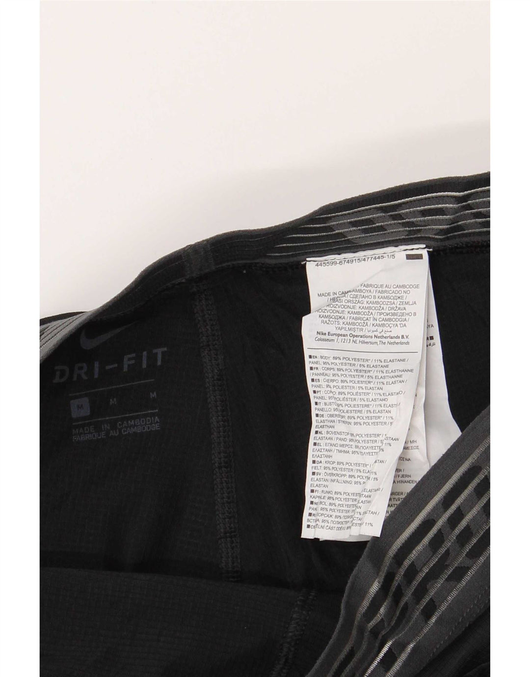 Мужские леггинсы Nike Dri Fit с рисунком, средний черный полиэстер