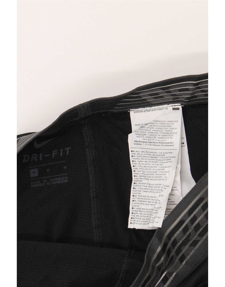 Мужские леггинсы Nike Dri Fit с рисунком, средний черный полиэстер
