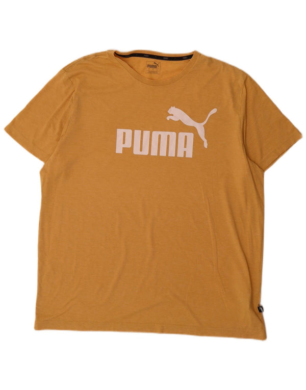 Мужская футболка с рисунком Puma 2XL, желтый полиэстер с крапинками