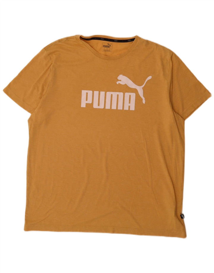Мужская футболка с рисунком Puma 2XL, желтый полиэстер с крапинками