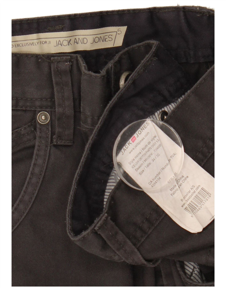 Мужские узкие повседневные брюки Jack & Jones W34 L25, черный полиэстер