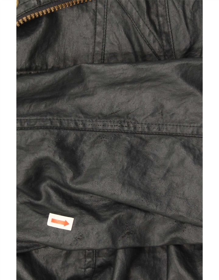 Женская куртка Barbour из искусственной кожи в стиле милитари UK 14, большая, черная, полиэстер