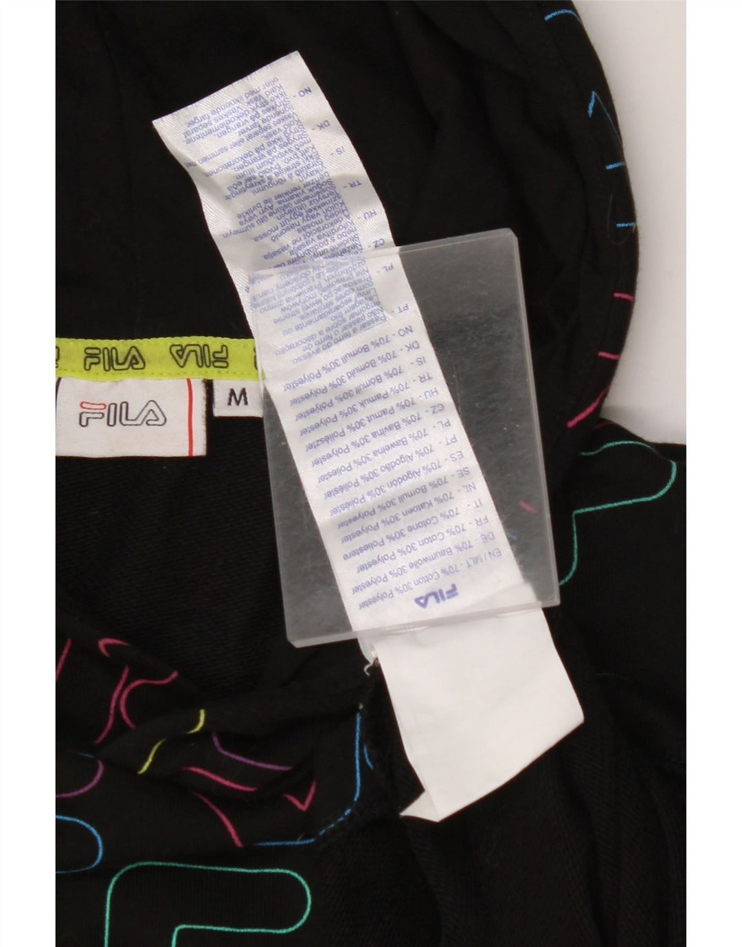 Женский укороченный джемпер с капюшоном FILA UK 14, хлопок среднего размера, черный