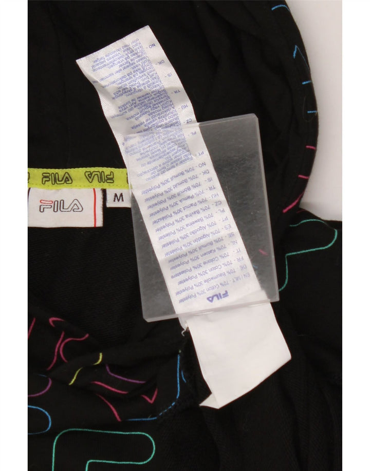 Женский укороченный джемпер с капюшоном FILA UK 14, хлопок среднего размера, черный