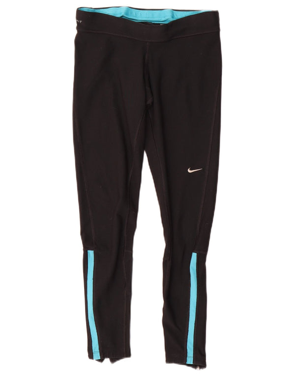 Женские спортивные брюки Nike Dri Fit UK 4 XS, черные, полиэстер с цветными блоками