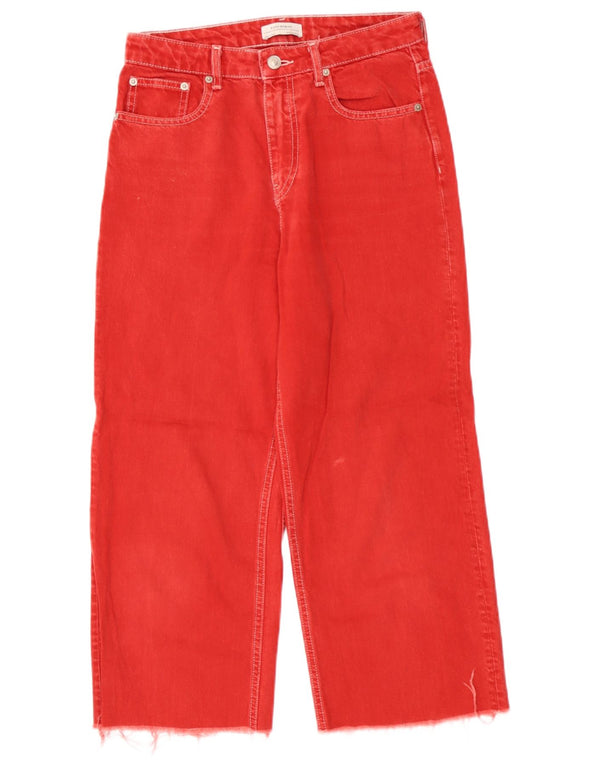 Женские укороченные джинсы Zara EU 36 XS W26 L23, красный хлопок