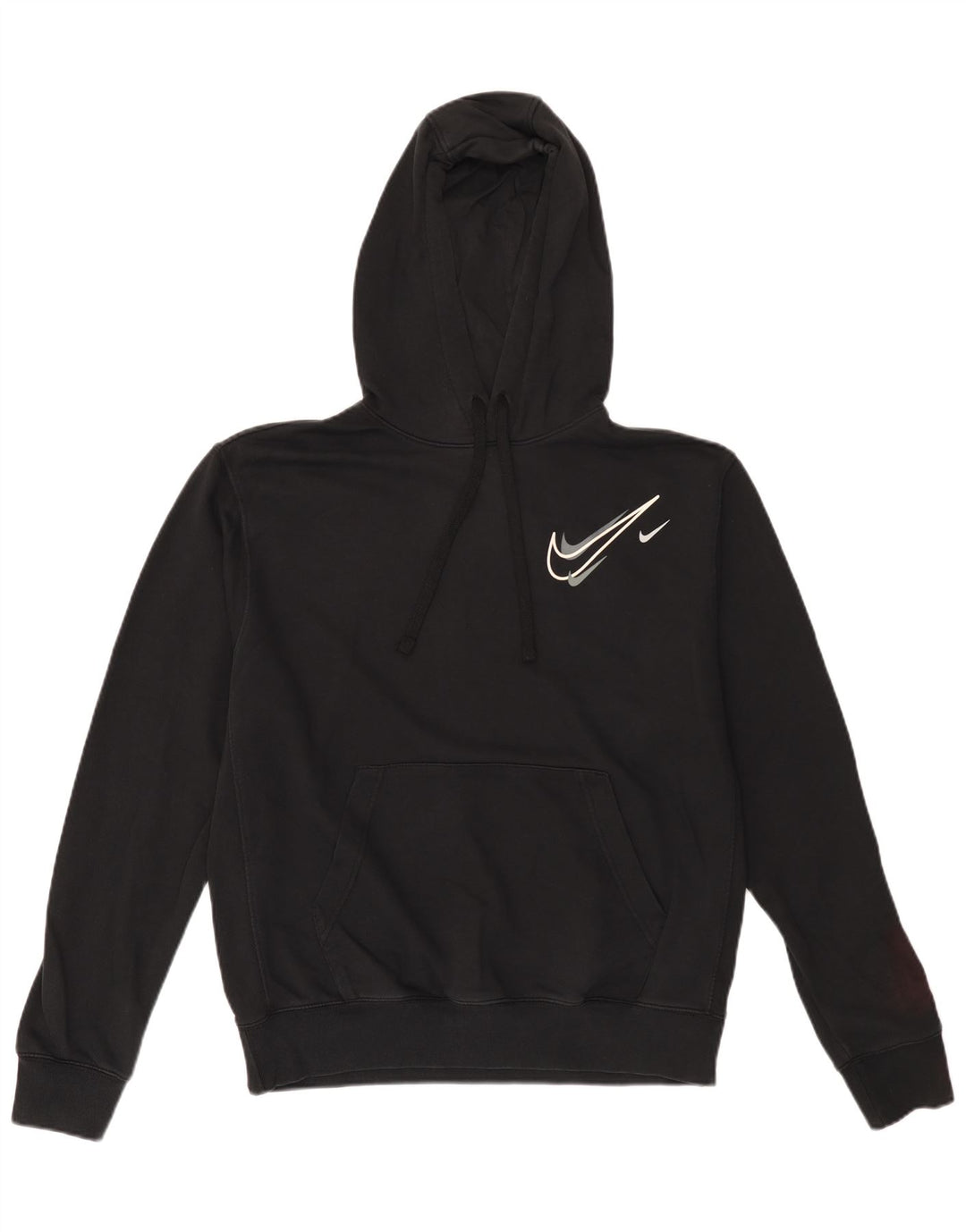Мужской джемпер с капюшоном с рисунком Nike, средний черный, хлопковый