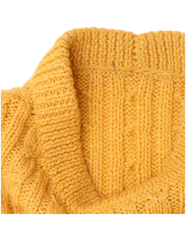 ВИНТАЖНЫЙ женский джемпер с высоким воротником, Великобритания, 14, большой желтый цвет