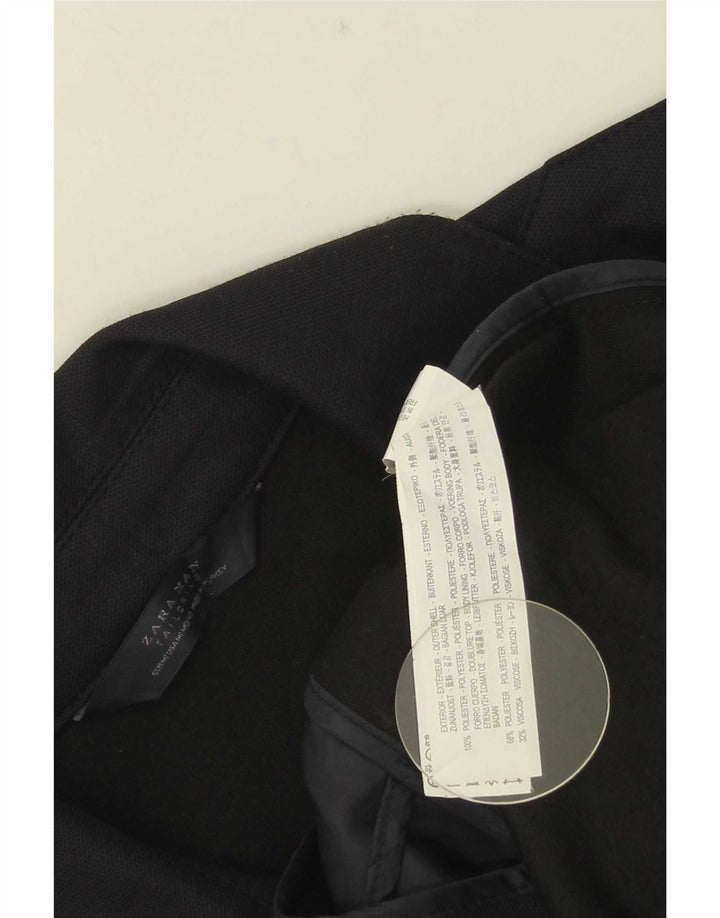 Мужской тренч Zara UK 40, средний темно-синий, полиэстер