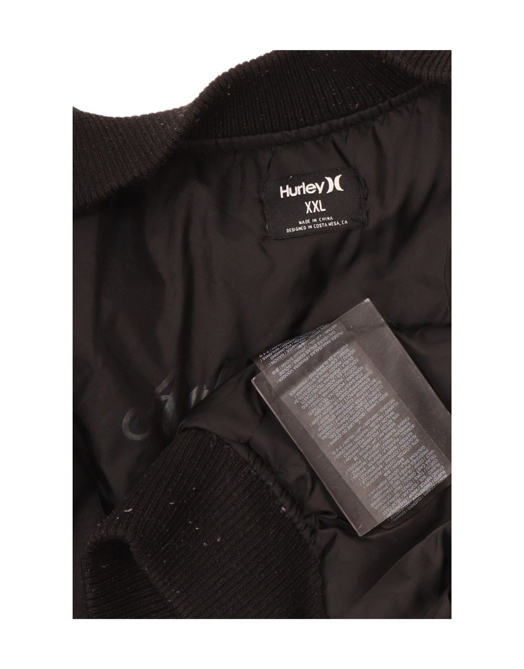 Мужская куртка-бомбер HURLEY UK 44 2XL, черный нейлон