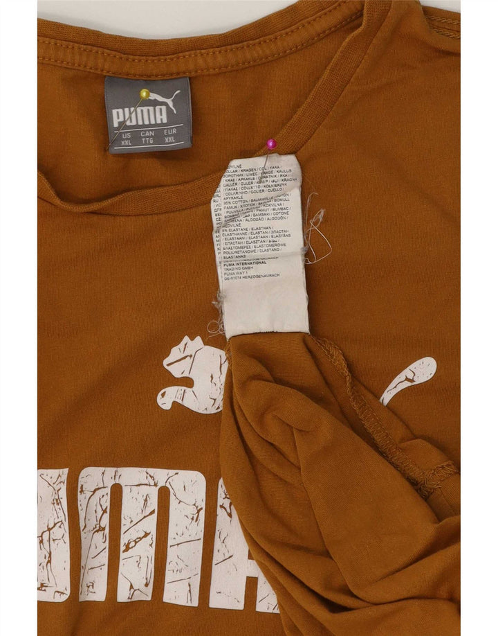 Мужская футболка с рисунком Puma 2XL, коричневый хлопок