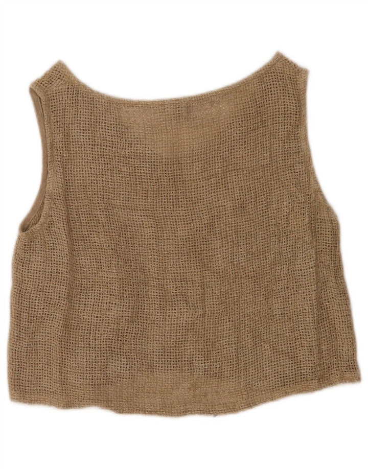 Винтажный женский прозрачный комплект из 2 предметов с 1 пуговицей, Великобритания, 12, средний бежевый цвет