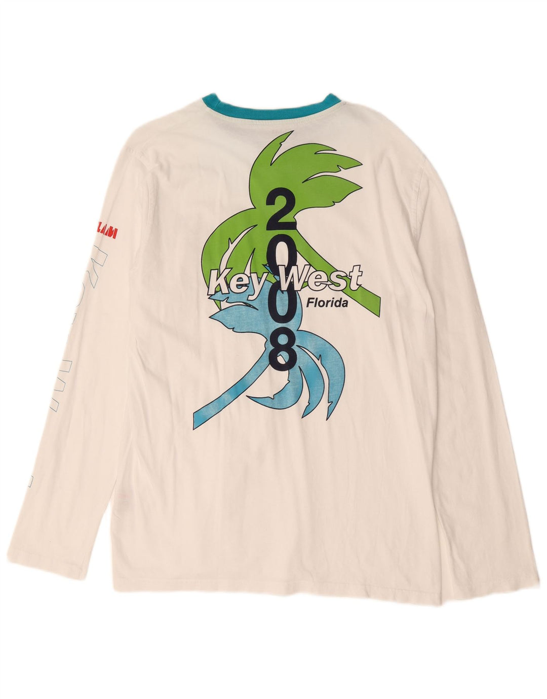 Мужской топ Slam с рисунком Флориды, длинный рукав, большой белый хлопок