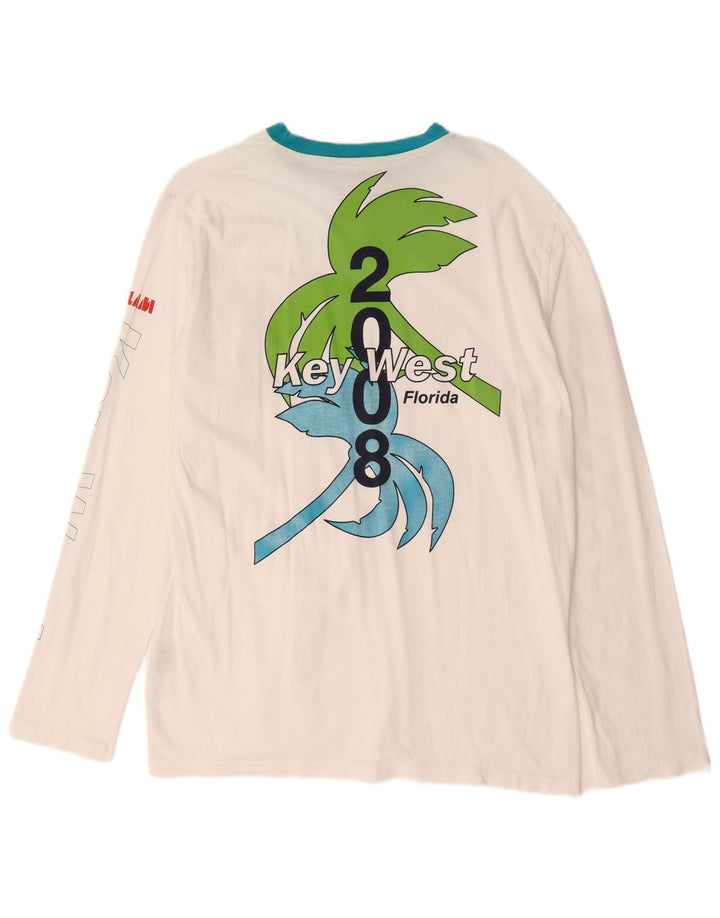 Мужской топ Slam с рисунком Флориды, длинный рукав, большой белый хлопок