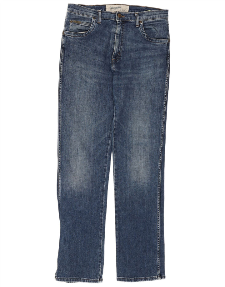 Джинсы мужские прямые WRANGLER W32 L33 синие, хлопок