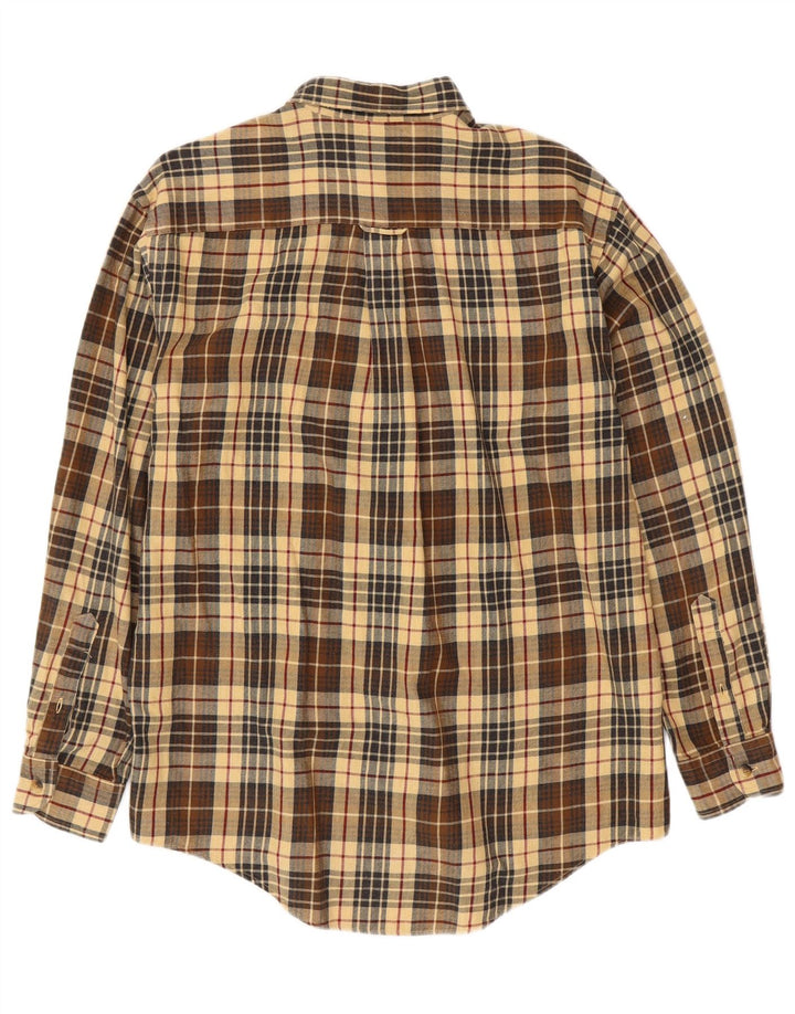 Мужская фланелевая рубашка NAUTICA, хлопковая клетка среднего коричневого цвета