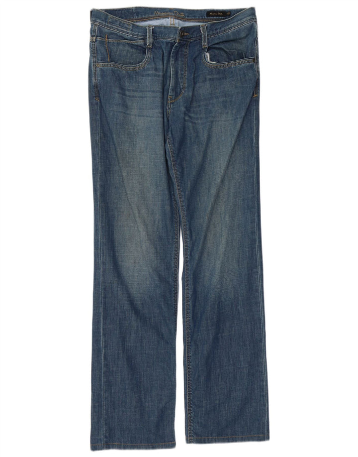 Мужские прямые джинсы Massimo Dutti EU 42, большие W32 L32, синий хлопок