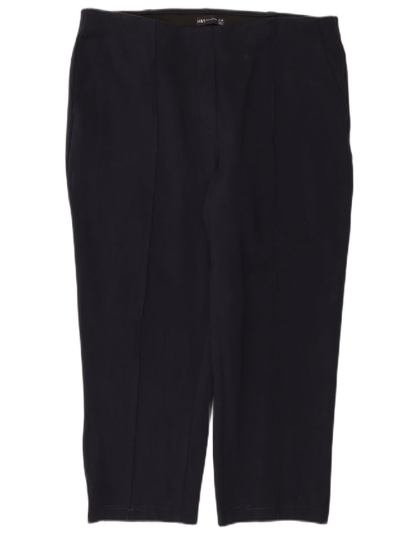 Женские прямые укороченные брюки Marks & Spencer UK 18 XL W38 L24 Темно-синие