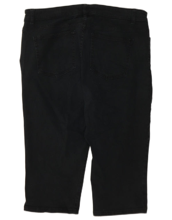 Женские прямые капри Chaps, размер США 12, большой размер W34 L22, черный хлопок