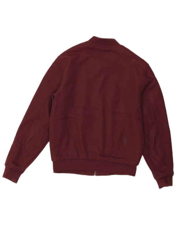 Zara Mens Bomber Jacket UK 36 Small Maroon Polyester
