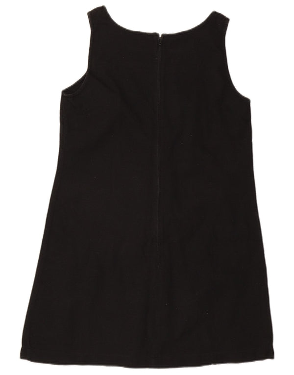 Женское платье трапециевидной формы без рукавов Stefanel UK 12, средний черный хлопок, черный