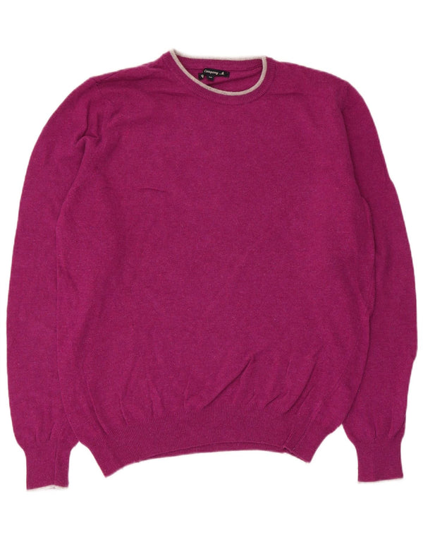 Best Company Mens Crew Neck Jumper Sweater Medium Purple Merino Wool