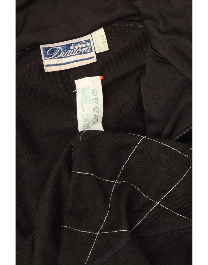 Женский спортивный костюм Diadora с графическим рисунком UK 12, средний черный цвет с цветными блоками