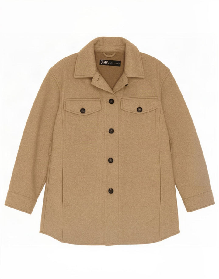 Женская куртка Zara UK 6 XS, бежевый полиэстер