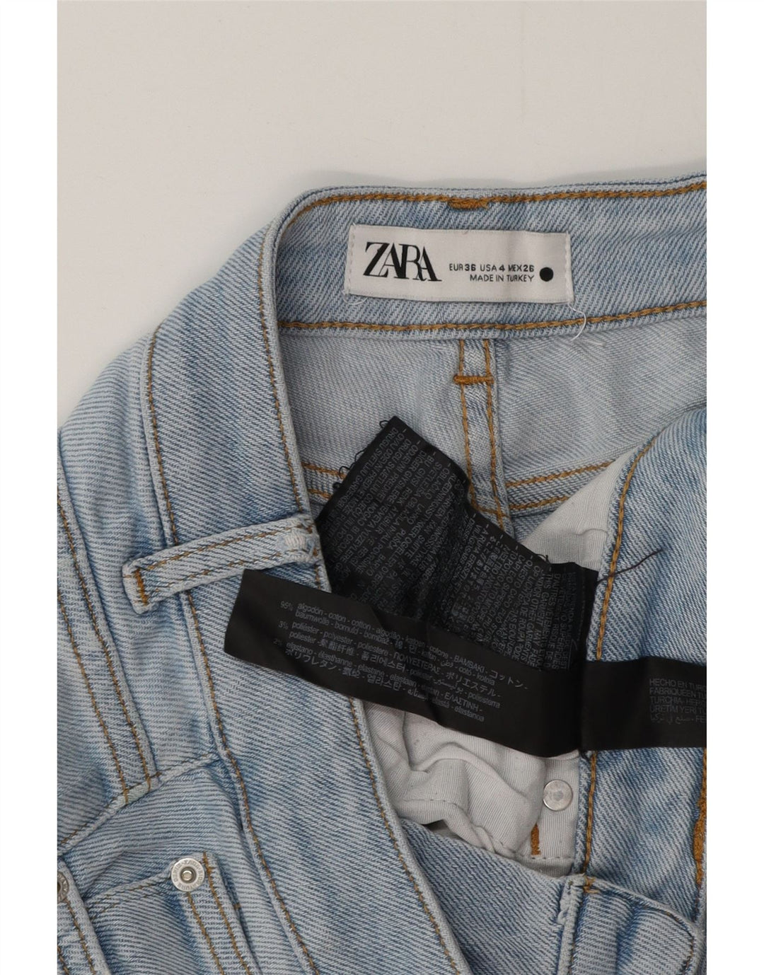 Женские зауженные джинсы ZARA EU 36 XS W26 L28, синий хлопок