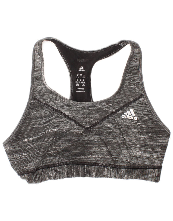 Adidas Womens Climalite Sport Bra Top UK 12/14 Medium Grey Flecked Sports