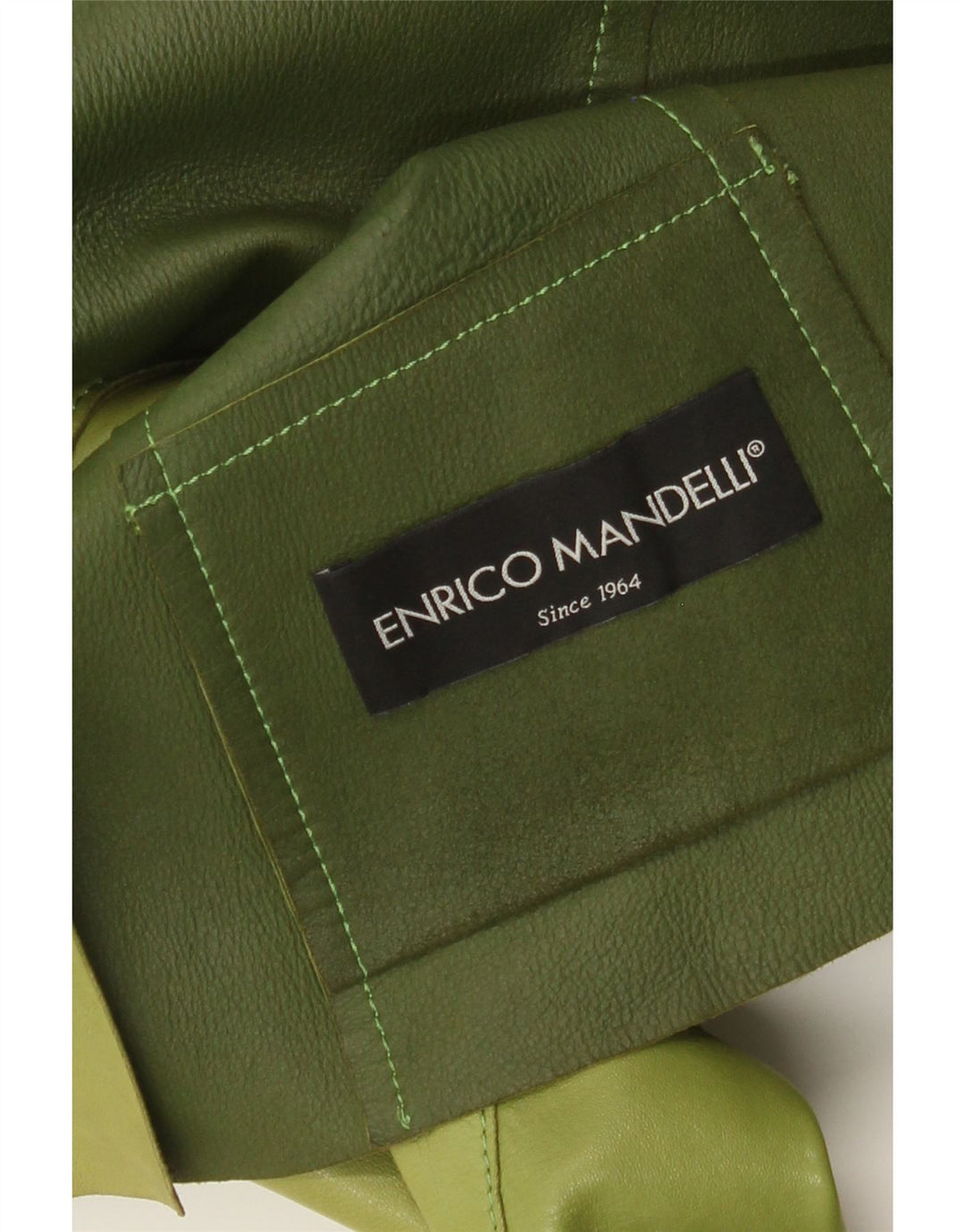 Женский кожаный пиджак на 4 пуговицах Enrico Mandelli, Великобритания 14, средний зеленый