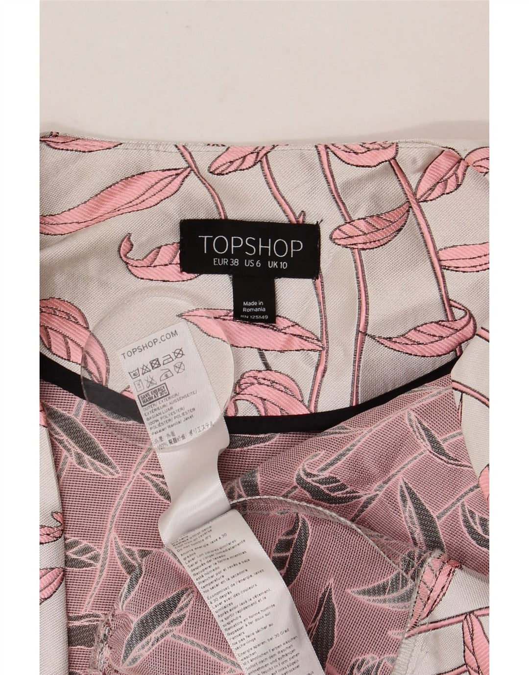 Женская укороченная блузка-рубашка с абстрактным узором Topshop UK 10, маленькая белая
