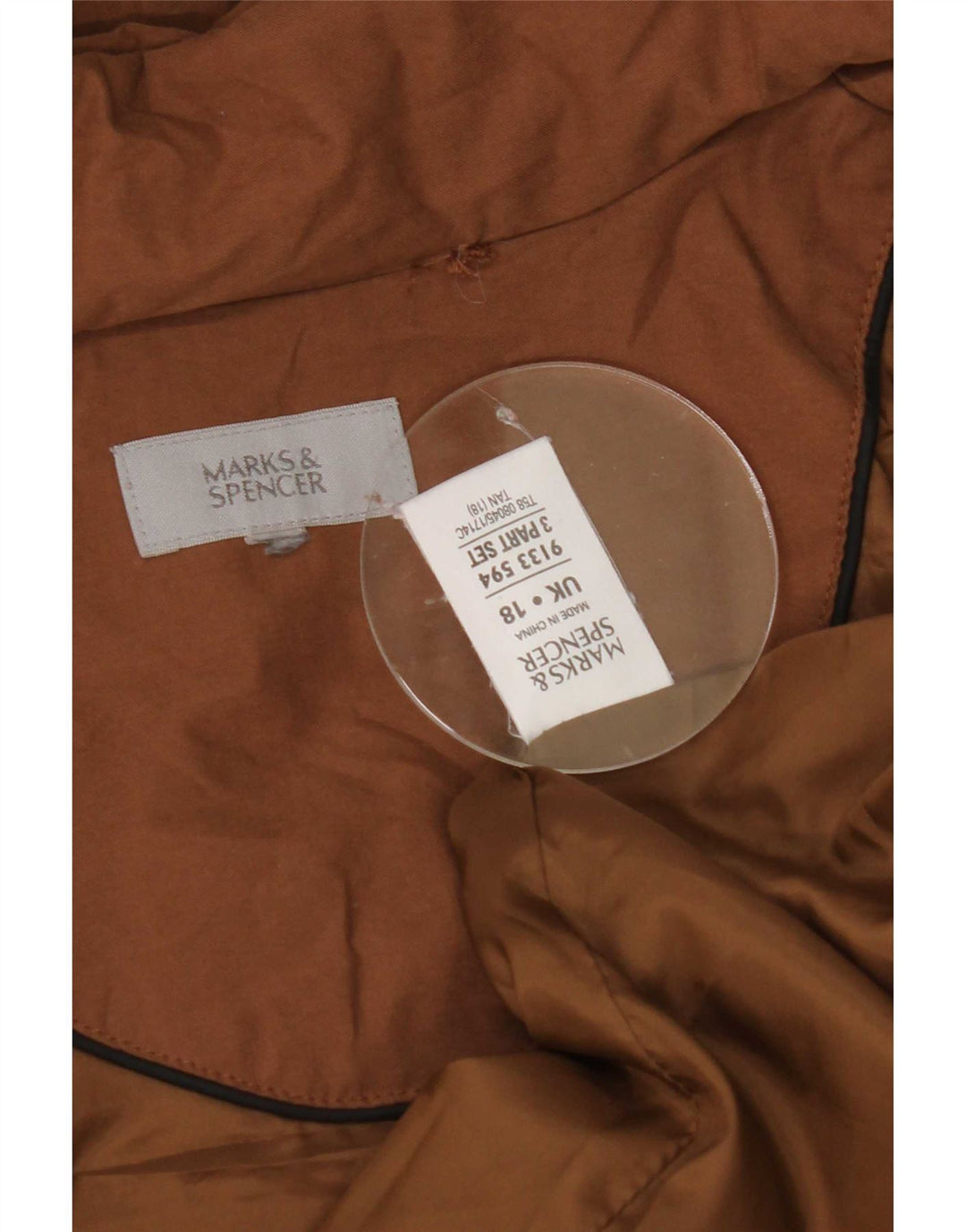 Женская парка большого размера Marks & Spencer UK 18 XL коричневая