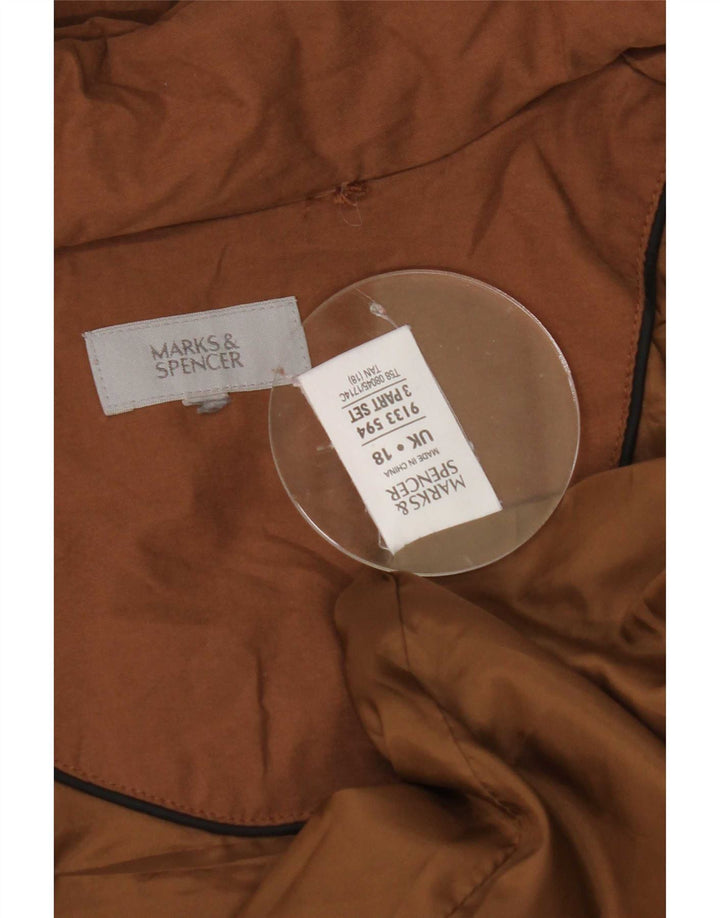 Женская парка большого размера Marks & Spencer UK 18 XL коричневая