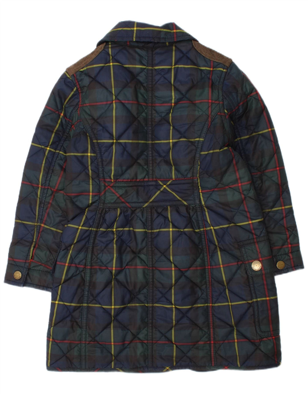 Стеганая куртка для девочек 3-4 лет Ralph Lauren Темно-синяя клетка